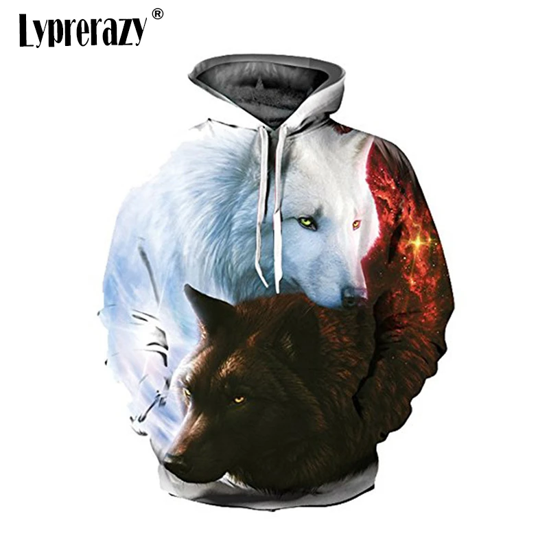 Ice fire wolf hoodie Clearance