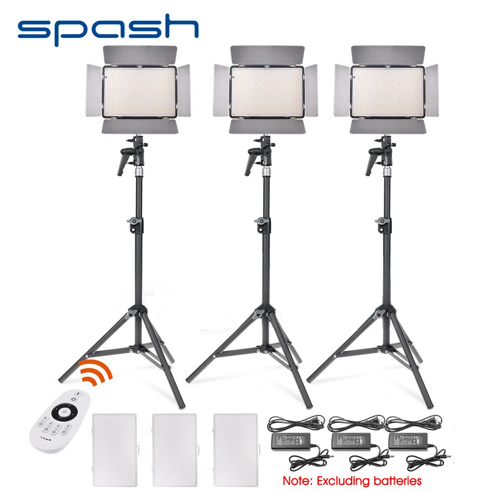 

spash TL-600AS 3pcs LED Video Light Photography Lighting Bi-color 3200K-5600K CRI 95 Photo Camera led Studio Light Panel Lamp