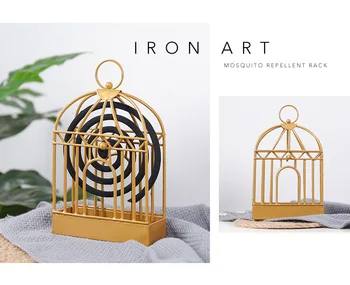 

1PC Iron Metal Mosquito Repellent Incense Rack Birdcage Portable Standing Mosquito Repellent Incense Holder Home Rack JL 210
