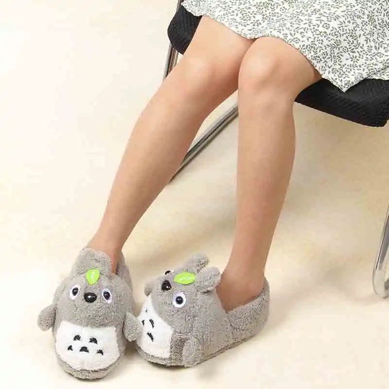 Totoro/тапочки для взрослых; Мужская и женская обувь серого цвета; Милый Забавный Милый милый подарок; сезон осень-зима; домашняя Праздничная обувь;