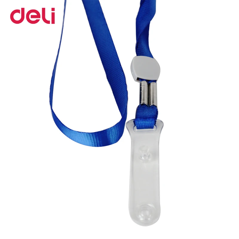 Deli прозрачный водонепроницаемый ID/держатель карточки IC со шнурком для офиса