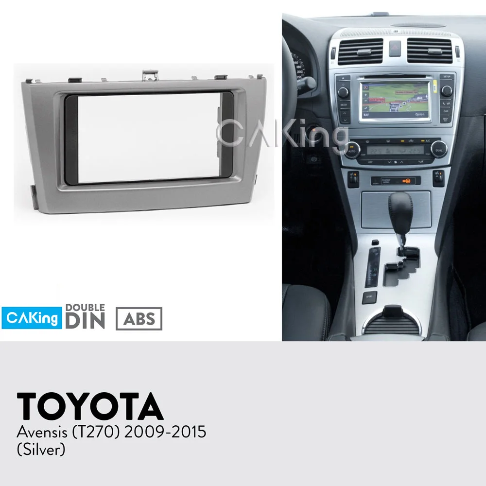 

Car Fascia Radio Panel for Toyota Avensis (T270) 2009-2015 (Silver) Dash Kit Install Console Facia Plate Bezel Adapter Cover