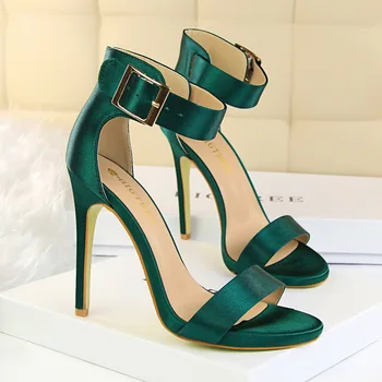 

Metal Belt Buckle Women Pumps Stiletto High Heels Women Shoes Open Toe Women's Sandals 2019 Classic Pumps Fashion Shoes