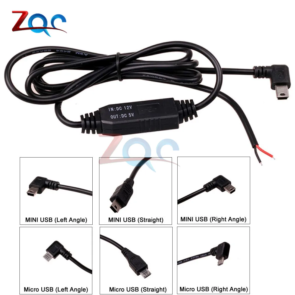 DC 12V to 5V Инвертор преобразователь Micro Mini USB Проводное автомобильное зарядное