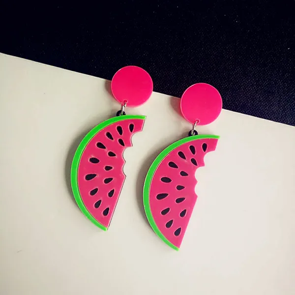 

punk summer fashion Style candy big Acrylic watermelon Shape fruit Female Drop Earrings For Women Long Earring jewelry wholesale