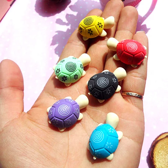 

4pcs/Lot Kawaii Turtle Shaped Eraser For Kid Rubber Eraser Cleansing Stationery Products Kid Child Gift Toy korean papelaria