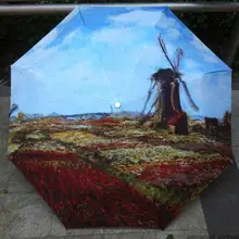 Картина маслом Зонт новинка мельница Паттен зонтик бренд УФ анти Водонепроницаемый parapluies homme зонтик картина маслом зонтик