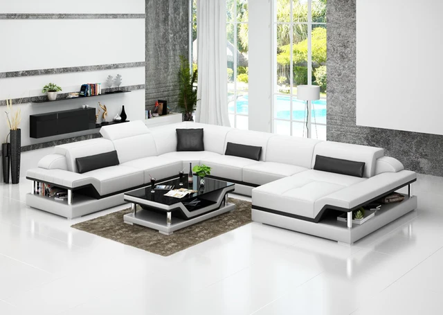 Chinese top grain leather sofa set living room sofa 0413