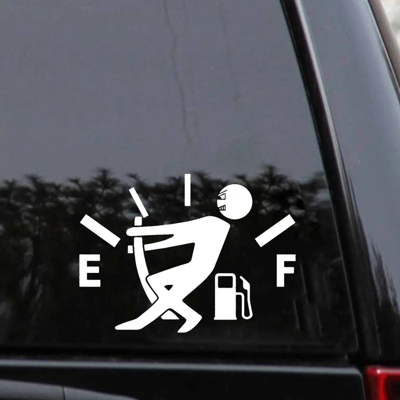 

Hot Sale New 1 Pcs Funny Car Sticker Pull Fuel Tank Pointer To Full Hellaflush Reflective Vinyl Car Sticker Decal Wholesale