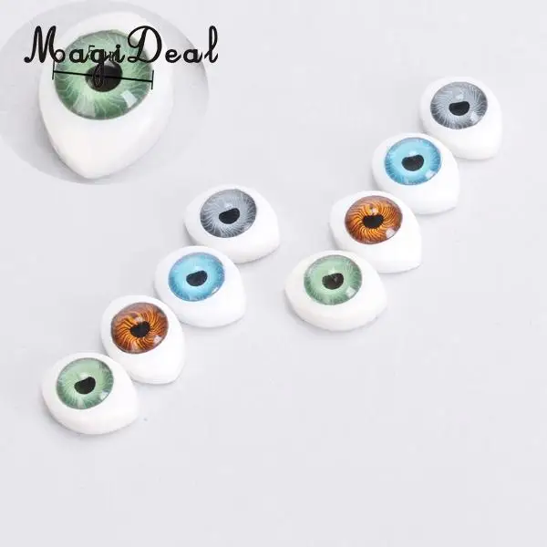 MagiDeal Plastic 4 Color 8Pcs Oval Hollow Back Plastic Eyes for Doll Mask Animal Puppets DIY Craft Toys 5mm