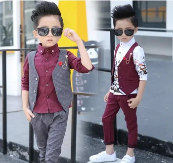 

2019 Brand New Boys suit Formal wedding suits for boys Top Quality Gentle Boys Polka Dot Suit Children Wedding Suits