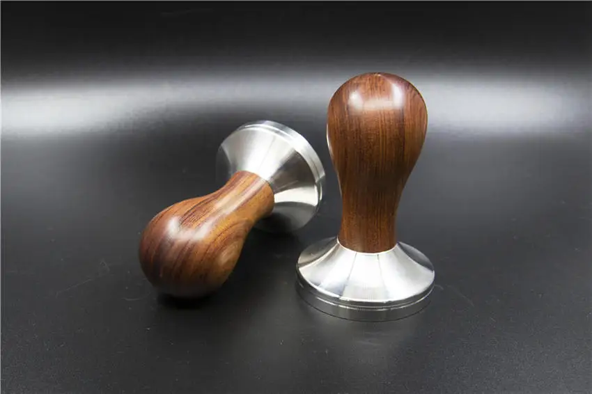 304Stainless Steel Red Sandalwood Handle Tamper 51/53/54/58/58.35mm Coffee Tamper Espresso Powder Coffee Accessories For Barista