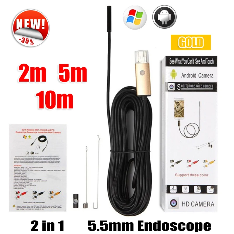 imágenes para Antscope Endoscopio Serpiente Cámara Endoscopio 5.5mm USB Android PC Android Teléfono con Cámara de 2 m 5 m 10 m Tubo inspección Cámara Endoscópica imágenes para Antscope Endoscopio Serpiente Cámara Endoscopio 5.5mm USB Android PC Android Teléfono con Cámara de 2 m 5 m 10 m Tubo inspección Cámara Endoscópica