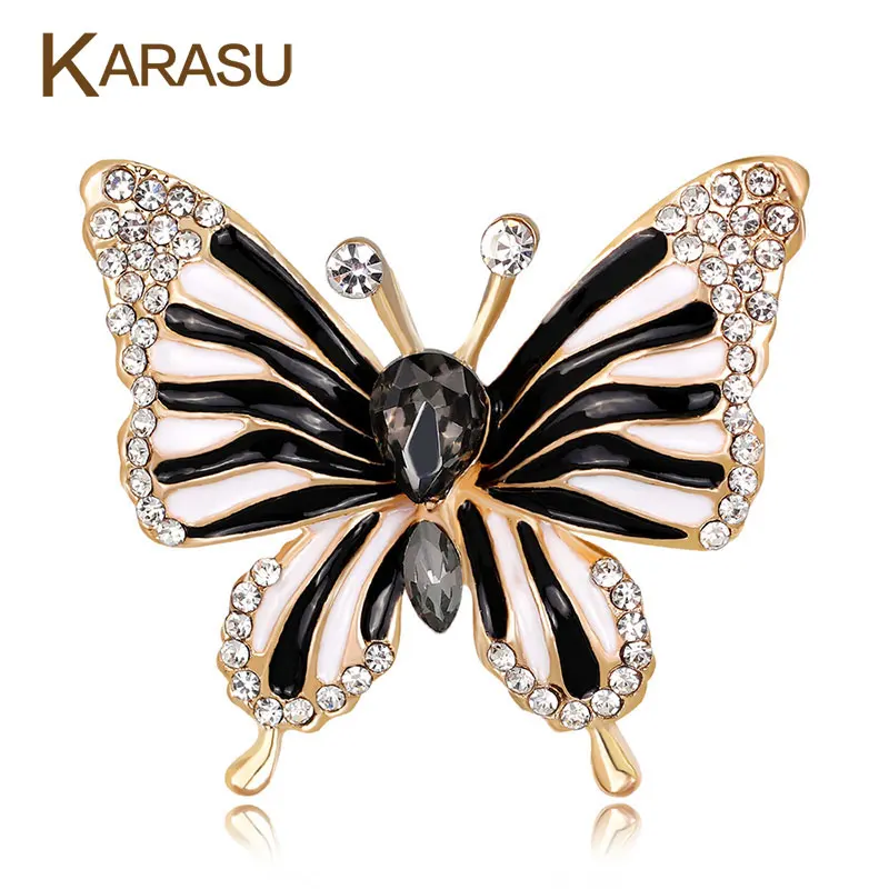 

Black Butterfly Rhinestones Women Brooches Drop Oil Women Girls Brooch Pins Fashion Jewelry for Women Girls