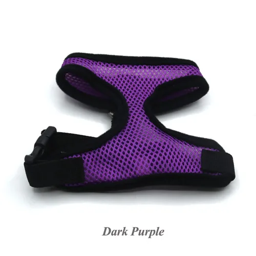 Карамельный цвет мягкая сетка для домашних животных собаки жгут безопасности жилет Регулируемый воротник для собаки кошки XS/XL - Цвет: Dark Purple