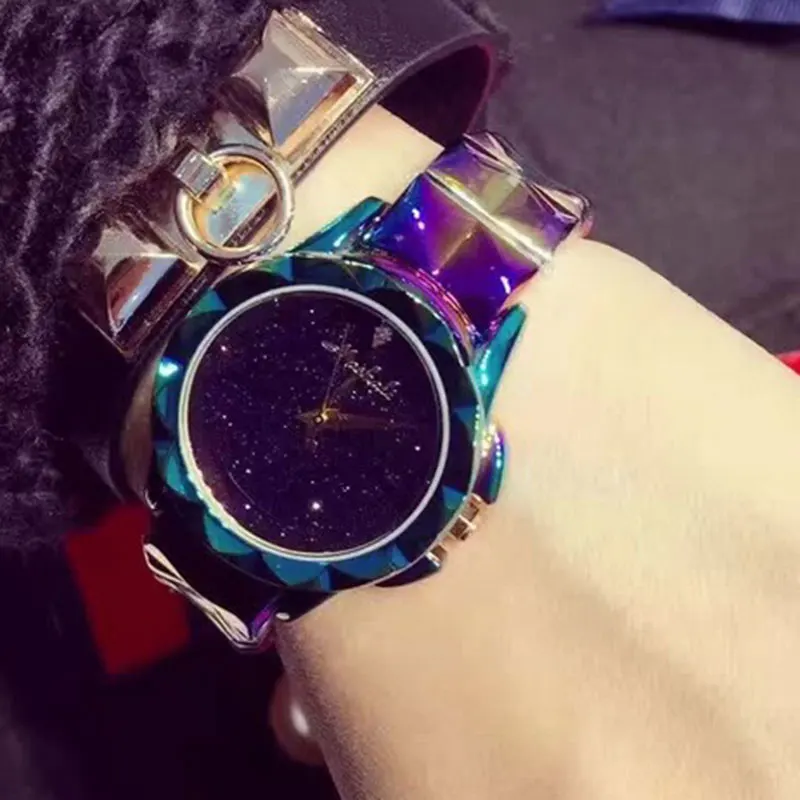 New design women super flash bracelet Wrist watches Luxury brand stainless steel watch for women female