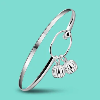 

Discount Jewelry Genuine 925 Sterling Silver Bracelet with Pendant Bracelet Lady Charm Accessories Birthday Gift free shipping
