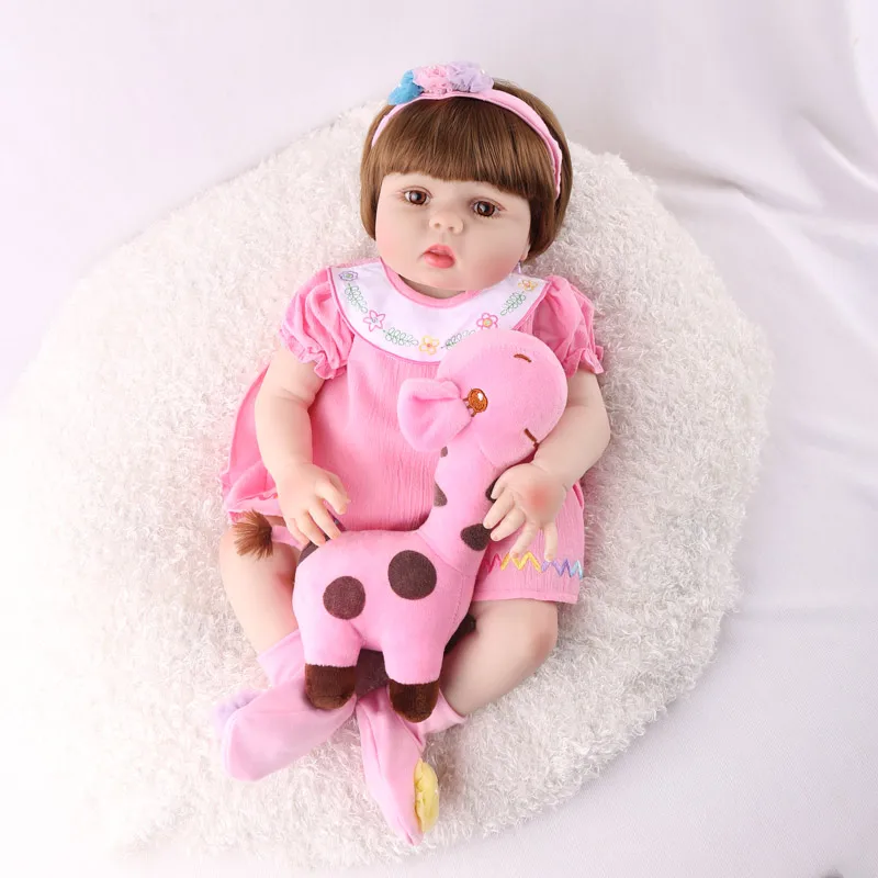 Силиконовая кукла Reborn Baby Реалистичная розовая принцесса милая 55 см подарок на