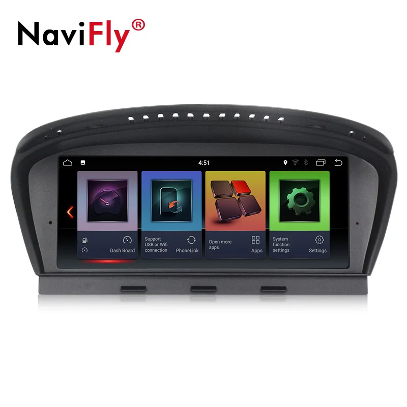 Best NaviFly 4GB RAM 6 core Android 9 car radio multimedia player for BMW 5 Series E60 E61 E63 E64 E90 E91 E92 CCC CIC system 4