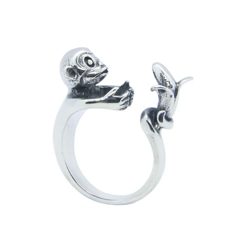Rany&Roy Newest Animal Monkey Ring 316L Stainless Steel Jewelry Fashion Lovely Monkey Ring 3