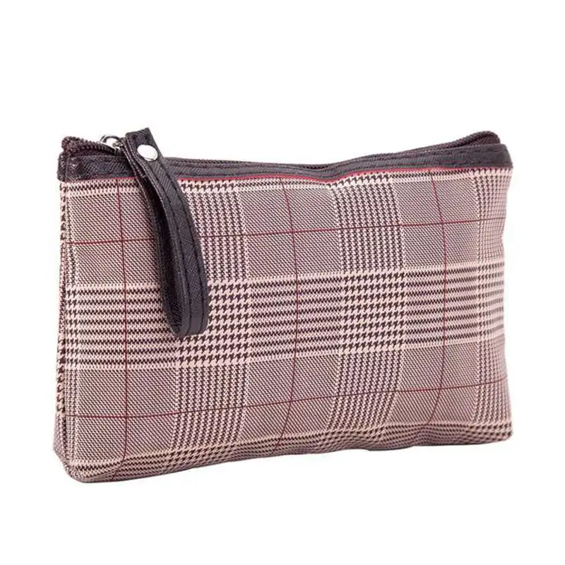 Multifunction Travel Cosmetic Bag For Women And Men Plaid Makup Clutch Zipper Bag Storage Fold Toiletries Kit Organizer Case