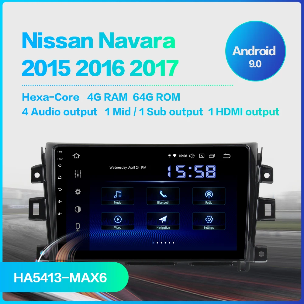 Dasaita 10," ips мульти сенсорный экран автомобильный мультимедийный Android 9,0 для Nissan Navara радио gps 1024*600 навигатор