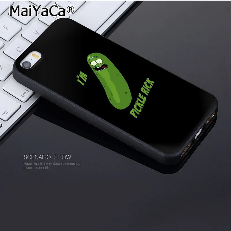 MaiYaCa для iphone 7 6 X Чехол Рик и Морти Пикл Рик Coque Оболочка Чехол для телефона для iphone 7 6X8 6s Plus 5 5S SE XS XR чехол