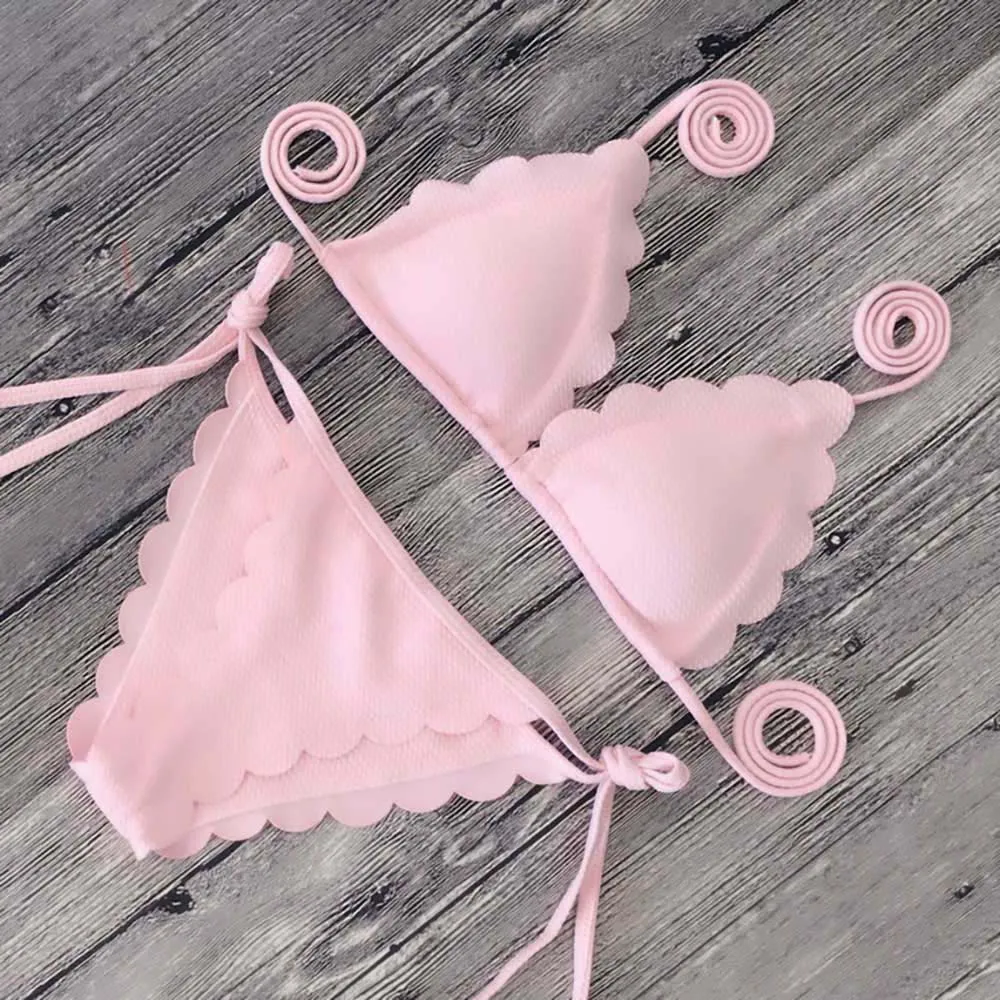 

Lace Bikini Set Sexy Solid String Swimsuit Swimwear Bathing Suit Female Biquine Beachwear Summer Bathers Biquini