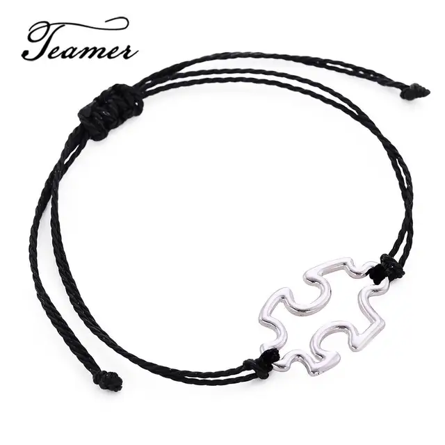 Aliexpress Teamer Puzzle Piece Charm Bracelets For Men Teamer Puzzle Piece Charm Bracelets For Men Women Simple Rope Cord Adjule Fashion Jewelry Cordbh100237