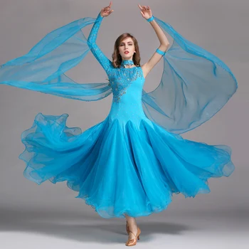 

8 colors sequins ballroom dance dresses standard ballroom dancing clothes Competition standard dance dress waltz foxtrot dress