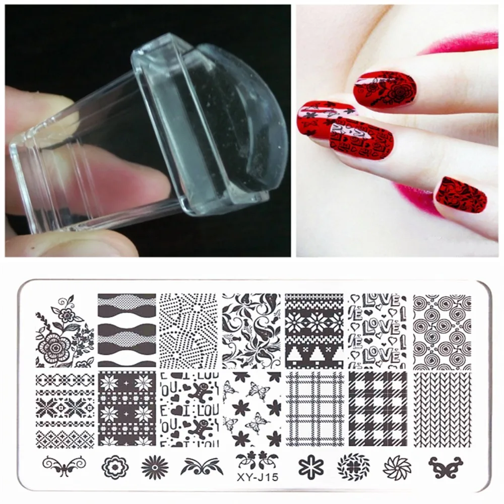 Nail Stamping Plates Jelly stamper Nail Art Printing Plate Image Plates Finger DIY Manicure Template Tool Sets