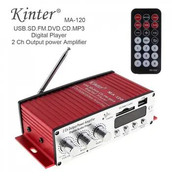 

MA120 HiFi 2 Channel Output Power Car Audio Amplifier FM Radio Stereo Player Support USB SD DVD MP3 Input with Remote Control