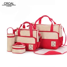 39*28.5*17 CM 5 pcs Bébé Sac À Couches Costumes Pour Maman Bébé Porte-Bouteille De Mode Mère Maman poussette De Maternité Sac À Langer Sacs Ensembles