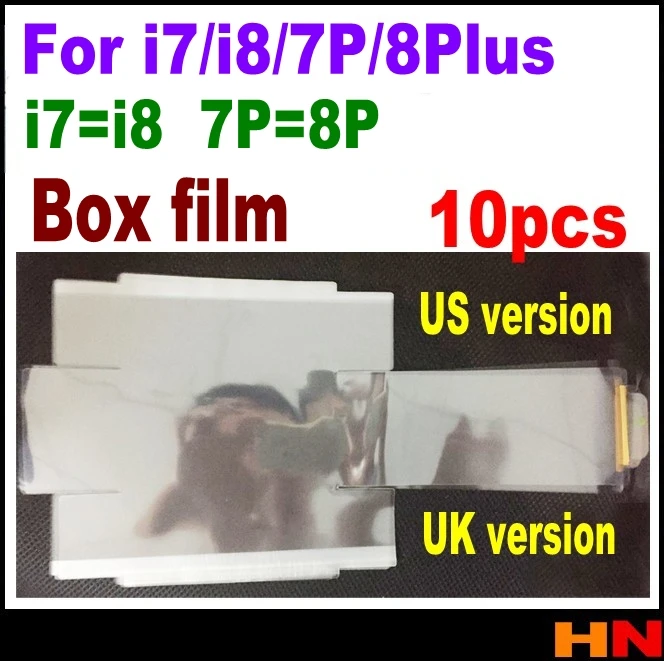

10pcs For iPhone 7 7p 8 8p plus 4.7 5.5 Protective Film Factory retail package film box bag protective film US UK version