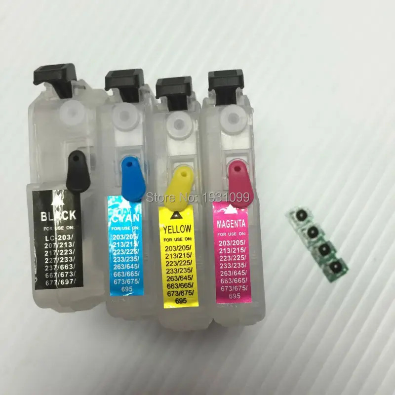 

1Set Refillable ink cartridge LC233 for Brother DCP-4120DW MFC-J4420DW J4620DW J4625DW J5320DW J5620DW J5625DW J5720DW With chip