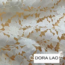 110 см широкий белый цветок вышитые кружева ткань для платья рубашки одежды diy материал