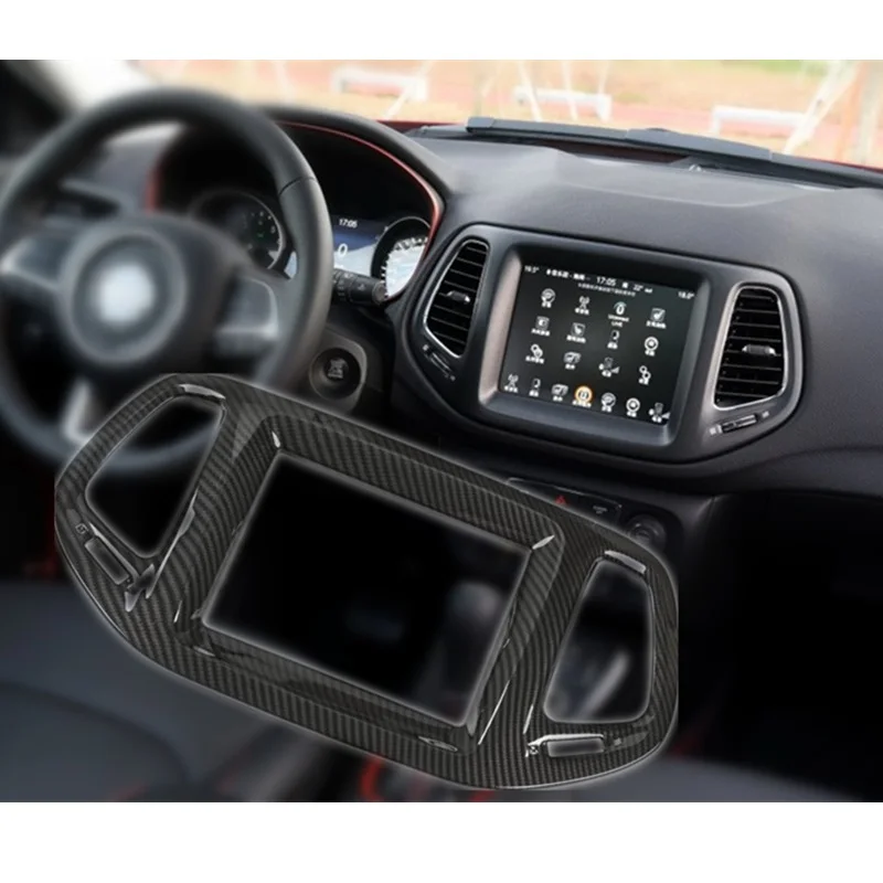 Продажа Для Jeep Compass 2017 2018 ABS 8,4 дюйм(ов) приборной панели gps украшения Рамка интерьер Авто аксессуары наклейки до стайлинга автомобилей