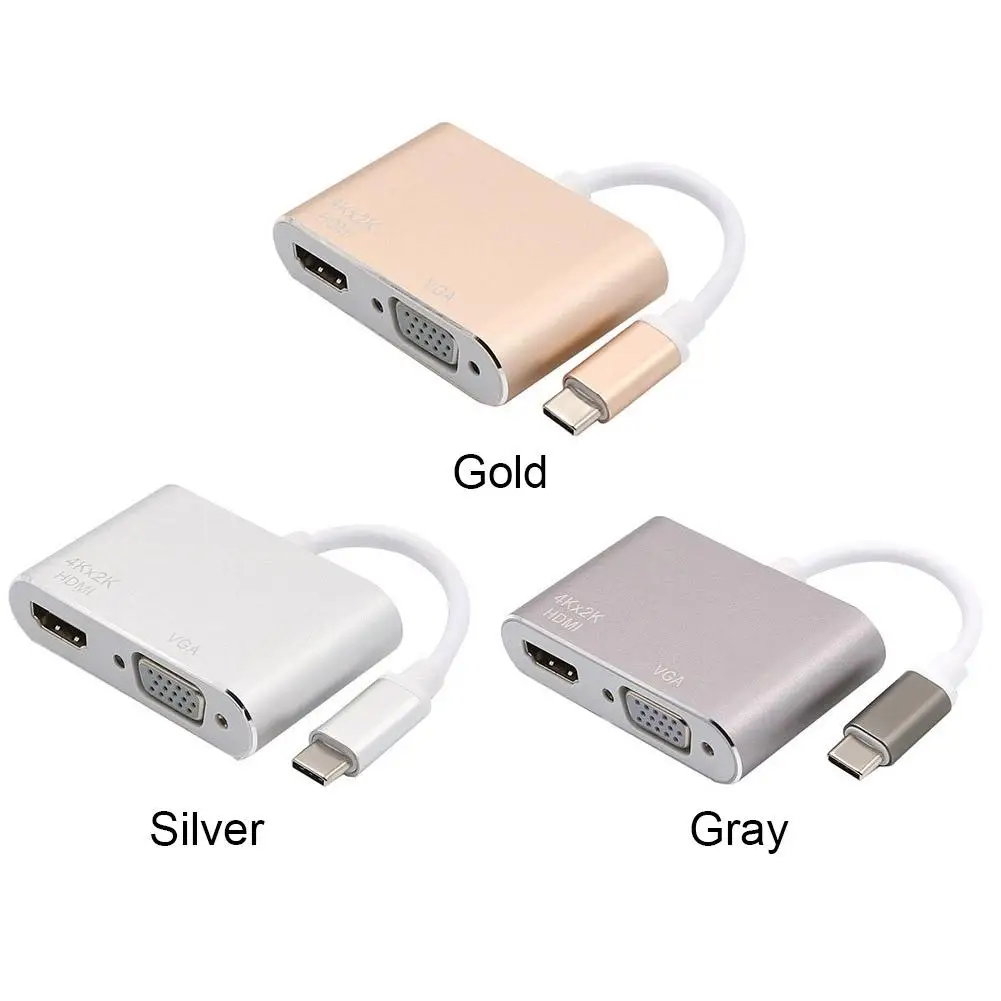 Rondaful USB 3,1 type C к HDMI VGA HDMI конвертер USB C к HDMI 4 K HD Универсальный адаптер для телефона к HDMI