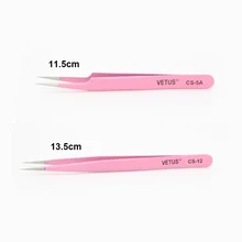 CS 5A Пинцет для наращивания ресниц розового цвета