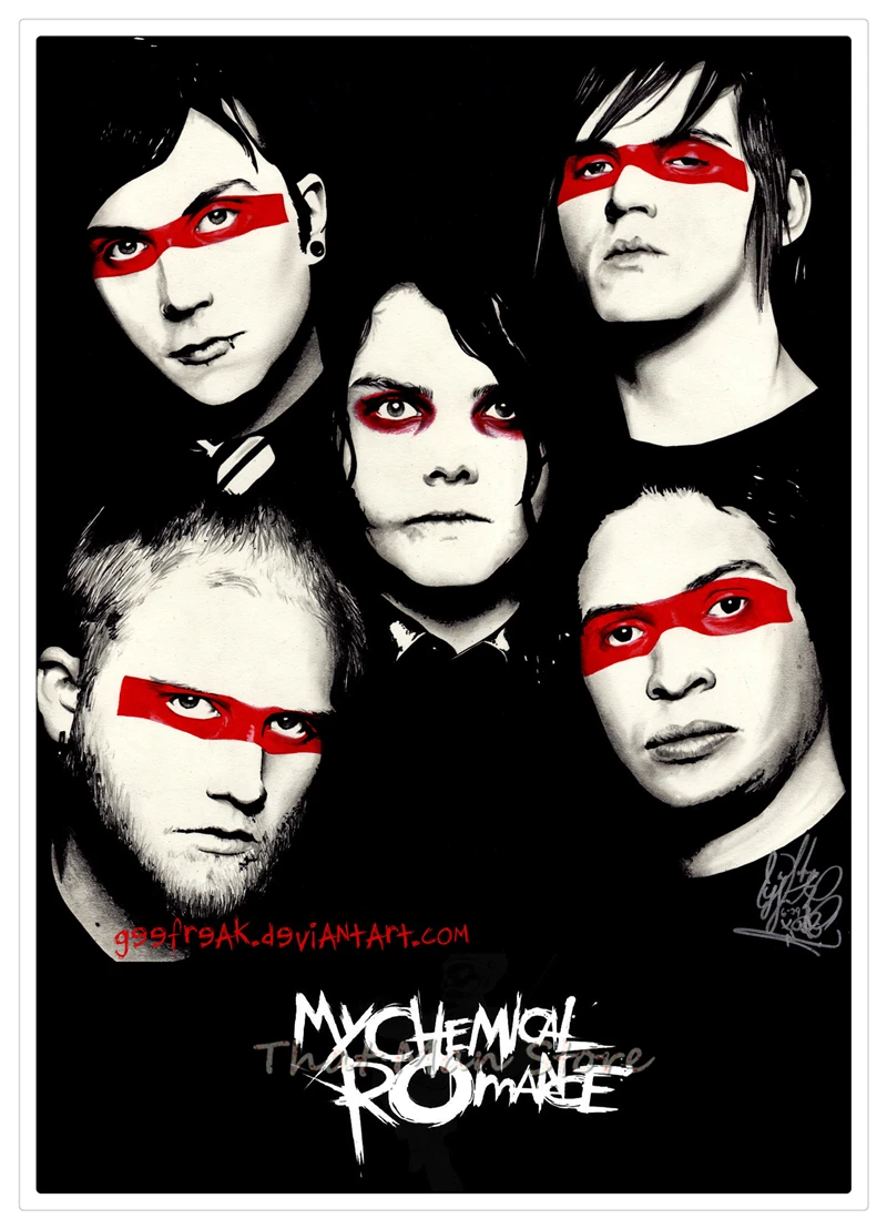 My Chemical романтика американская панк рок группа винтажный постер белая крафт