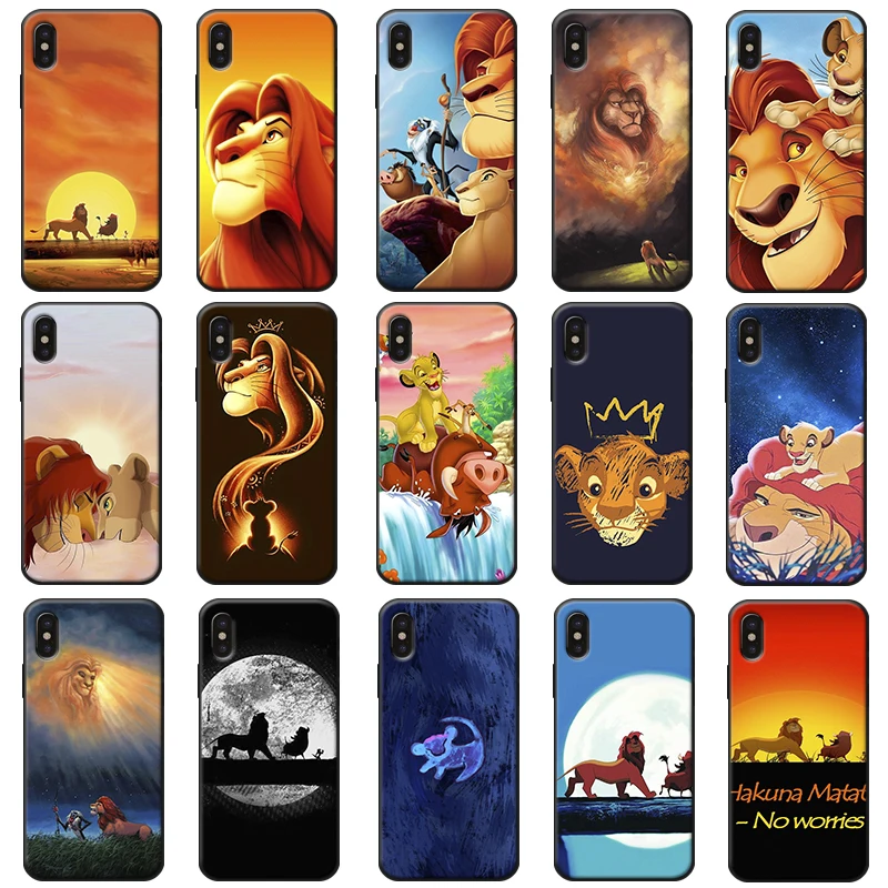 The Lion King Simba Animal Hakuna Matata Cartoon Soft Silicone Phone Case for iPhone X XS MAX XR 7 8 6 6S plus 5S SE |