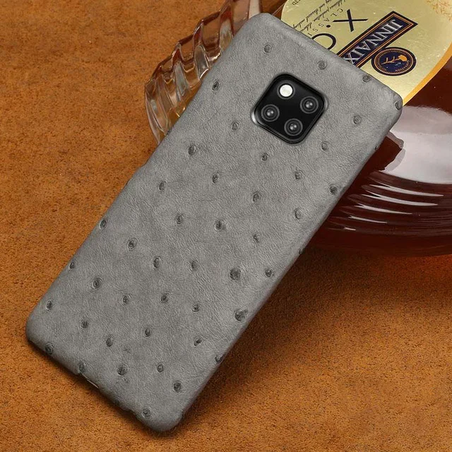 Gray Чехол для huawei P20 P30 Lite mate 10 20 lite Pro Y6 Y9 P Smart чехол натуральный страусовый чехол для Honor 7X 7A 8X9 10 lite - Цвет: Gray