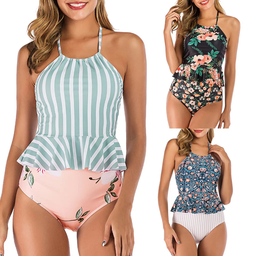 

swimsuit bikini women's swimming suit swimwear Women Tankini Sets With Boy Shorts Ladies Bikini Set Swimwear Push-Up Padded Bra