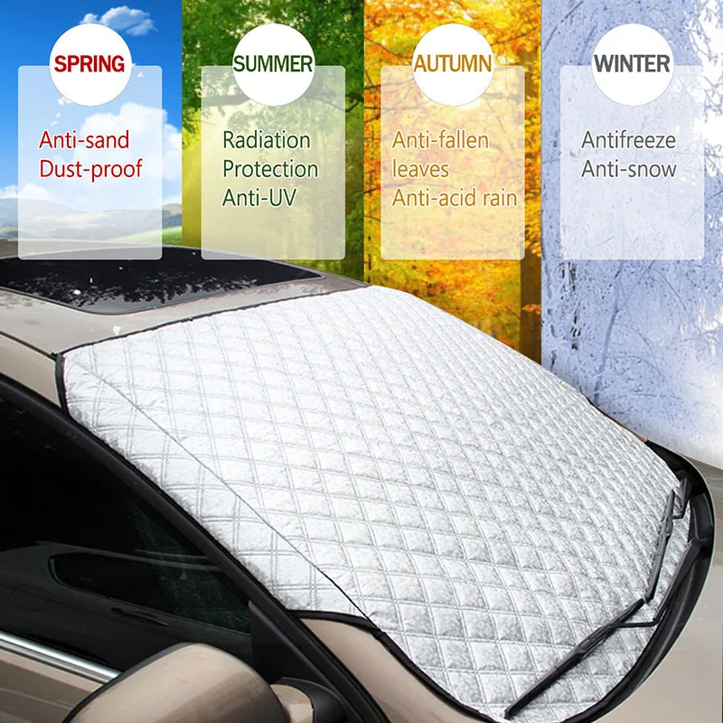 

JX-LCLYL Universal 4seasons Car Front Windshield Snow Cover Frost Sun Shade Protector