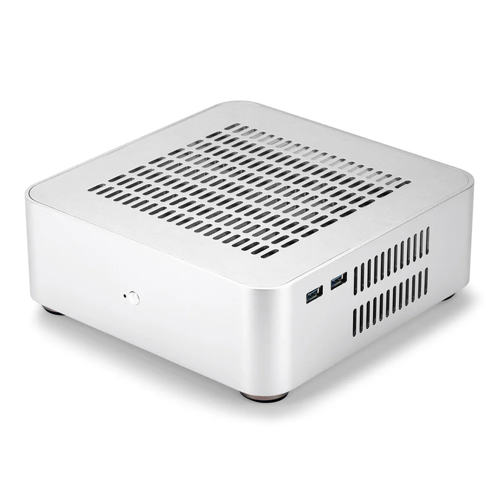 RGEEK L60S All Aluminum Chassis Small Desktop Computer Case PSU HTPC Mini itx pc with Power Supply