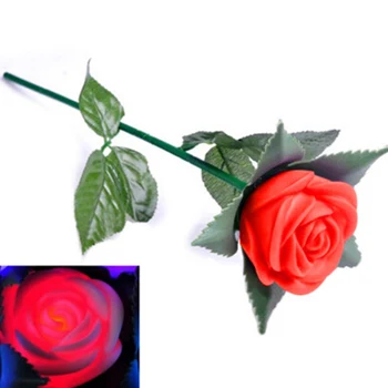 

New Rose Romantic Outdoor Yard Garden Path Way Tulip Bar Landscape Flower Night Lights Decoration Gift Toys Brave Heart Pink