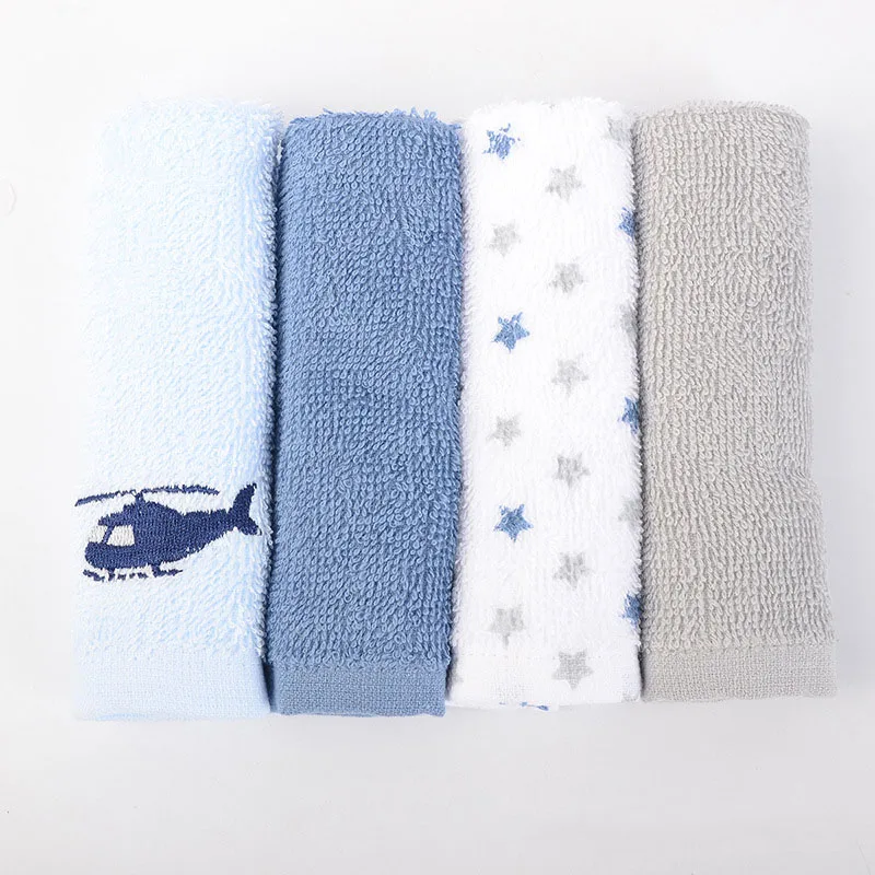 4PC 100% Cotton Newborn Baby Kids Bath Hand Towel Wash Cloth Washcloths Stuff for Newborns Reusable Baby Wipes Toallas Kids