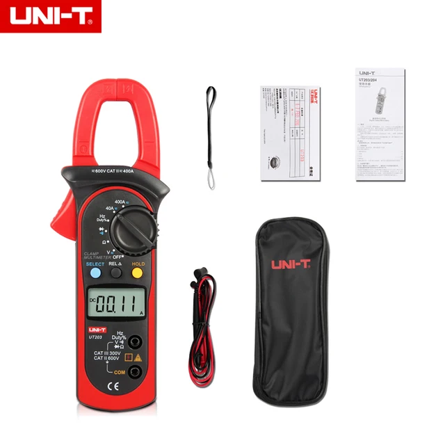 UNI T UT203 UT 203 Digital Clamp Multimeter 3 3/4 Ohm DMM DC AC Current