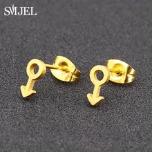 SMJEL, гипоаллергенные серьги-гвоздики из нержавеющей стали, полированный Женский Мужской символ, серьги «Радуга» для ювелирные украшения в поддержку движения защиты секс-меньшинств