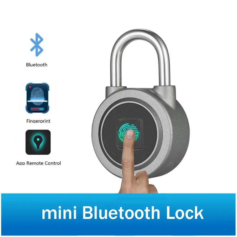 

Portable Mini Bluetooh Fingerprint Lock USB Rechargeable Smart Padlock Waterproof Anti-Theft Electronic Lock